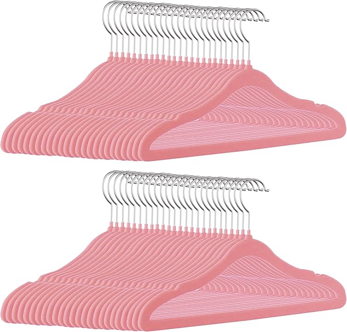 GoodtoU Kids Hangers Velvet 50 Pack 14" - Kids Felt Hangers Non Slip Toddler Hanger Childrens Hanger for Kid