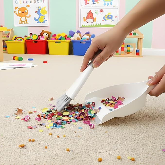Small Dust Pan and Brush Broom - Dust Pan and Brush Set, Small Dustpan and Brush Set, Hand Broom and Dustpan Set is Daily Clean Tool for Family. （Gray 2 Set）