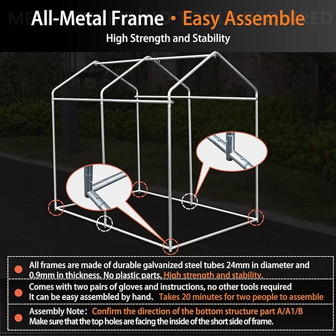 Bike Storage Shed Tent, 4x6FT Outdoor Bicycle Motorcycle Storage Shed with 210D Oxford Fabric PU2000 Waterproof for 2-5 Bikes, Bike Covers Shelter for Garden Tools, Toys (Black, M Size)