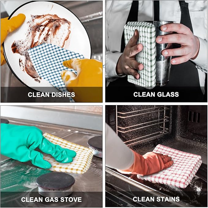 Nialnant 8 Pcs Kitchen Dish Rags,100% Cotton Kitchen Towels Soft Absorbent Quick Drying Dish Cloths for Washing Dishes,Cleaning rags-11 x 11In