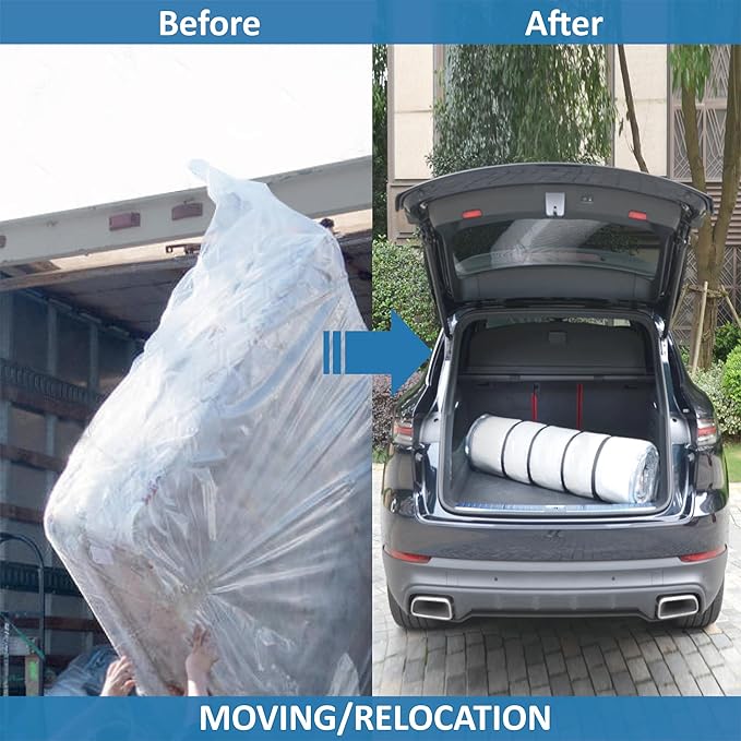 Storage Logic Twin/Twin XL Foam Mattress Vacuum Bag for Moving, Mattress Vacuum Seal Storage Bag with Straps