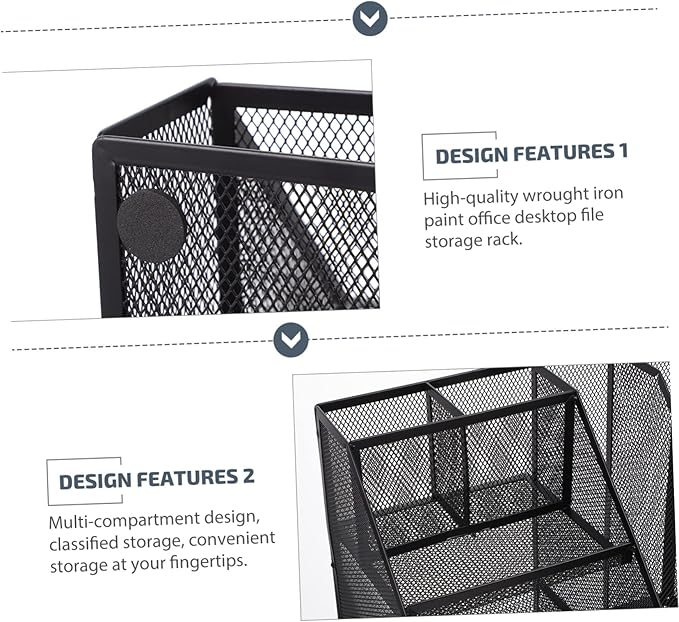 NUOBESTY Creative Multi-compartment Office Storage Rack Stylish Document Organizer for Desktop Material for Home Office Study Use Keeps Workspace Neat and Tidy