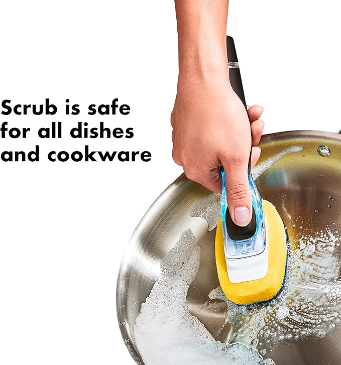 OXO New Good Grips Soap Dispensing Dish Scrub, Yellow