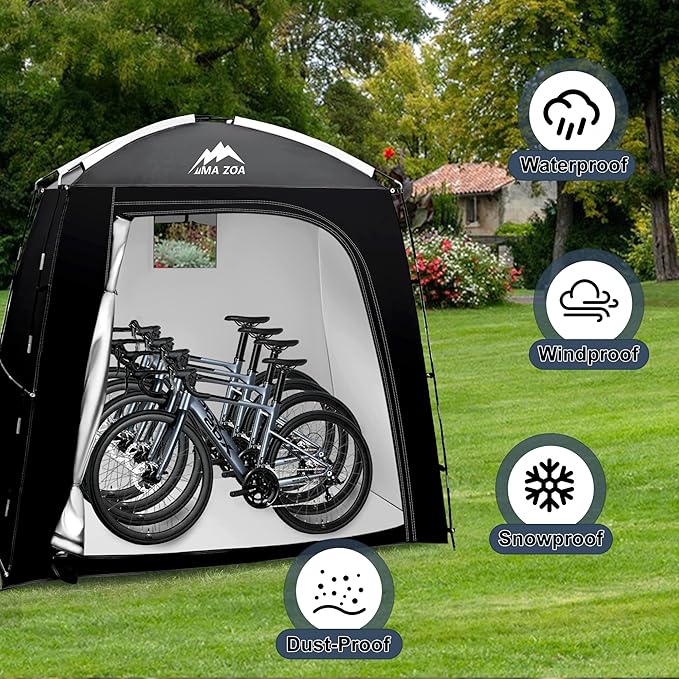 Bike Storage Tent,82*43*70 In Outdoor Portable Storage Tent,Made of 210D Oxford Cloth PU4000mm Waterproof Fabric, Storage Shed for 2-4 bike,Motorcycles,Garden Tools,Lawn Mower,Various Tools