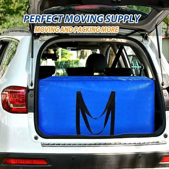 57 Gallon Extra Large Storage Bags, XXL Jumbo Large Moving Bags Heavy Duty, Storage Totes Moving Boxes Supplies for College, Foldable Duffle Bag for Travel, Christmas Tree Bag, 42x23x13.5inch - 4PACK