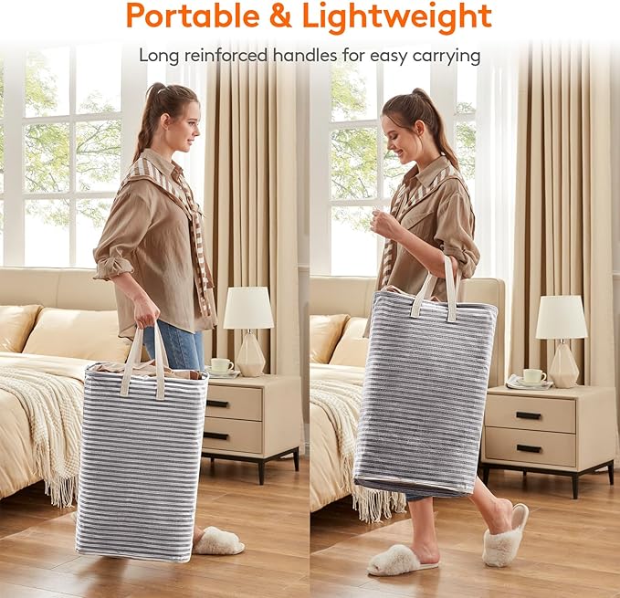 Lifewit 4 Pack Laundry Hamper Large Collapsible Laundry Baskets, Freestanding Waterproof Clothes Hamper with Easy Carry Handles in Laundry Room Bedroom Bathroom College Dorm, Black, 4 x 80L