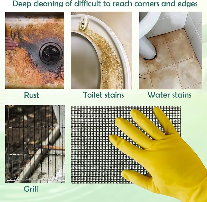 20Pcs Cleaning Screens for Toilets Cleaner Hard Water 5.5 x 4 Inch Flexible Scrubbing Pads for Household Cleaning Scouring Mesh Pad for Remove Grills Carbon Rust Scale (20)
