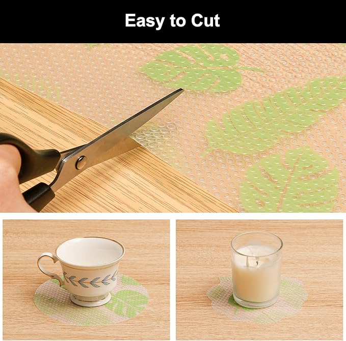 Cooyes Shelf Liner – Premium Non-Adhesive Cabinet & Drawer Liner for Kitchen – Waterproof Shelf Paper with Modern Pattern – Durable EVA Cabinet Mat – Easy to Cut （12" W x 240" L）