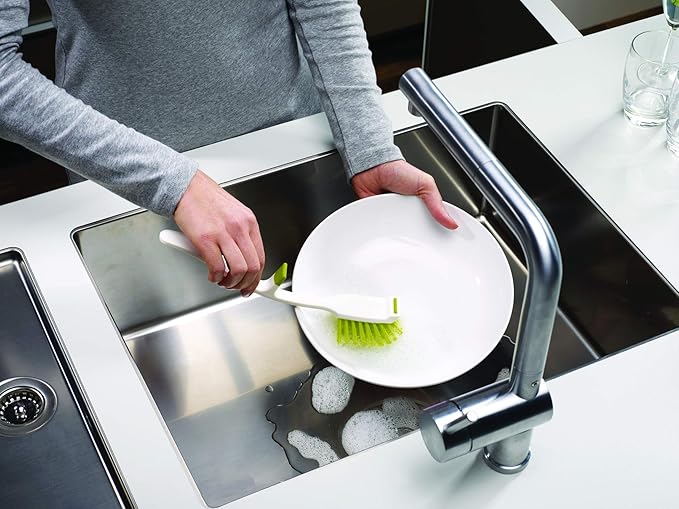Joseph Joseph Edge Dish Brush with Integrated Sink Rest, Grey