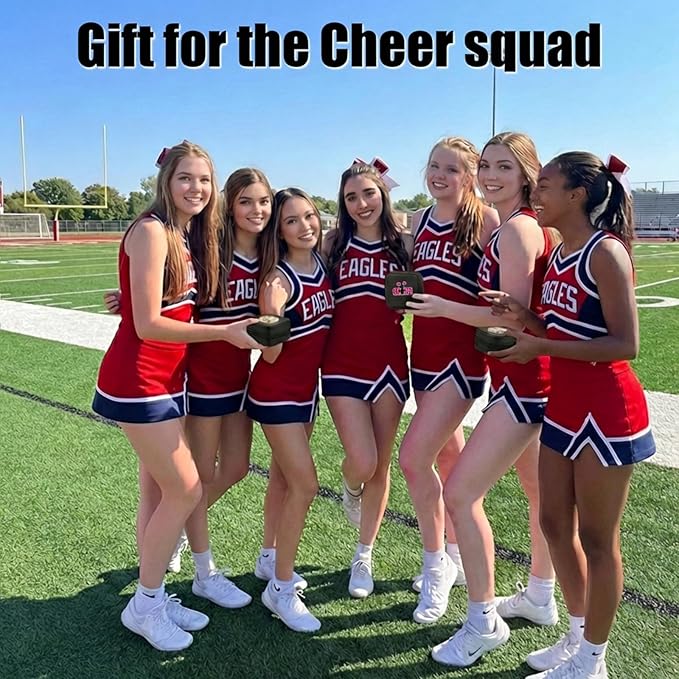12 Pack Cheer Jewelry Box with DIY Stickers.Portable Mini Travel Jewelry Organizer for Rings Earrings Necklaces.Perfect Cheerleader Gifts Bulk for Team, Banquet, Competition & Birthday Party