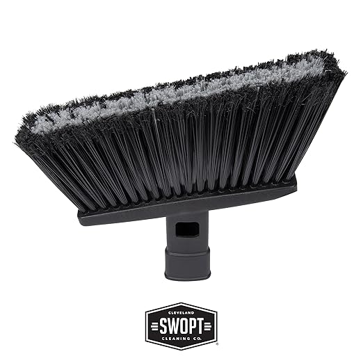 SWOPT Standard Multi-Surface Angle Broom Cleaning Head — Indoor and Outdoor Angled Broom Set — Interchangeable with All SWOPT Cleaning Products for More Efficient Cleaning and Storage