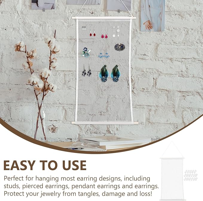 Wall-mounted Jewelry Organizer Earring Display Rack with 17 Hooks Hanging Jewelry Holder for Women Bedroom Storage and Decorative Accessory Organizer