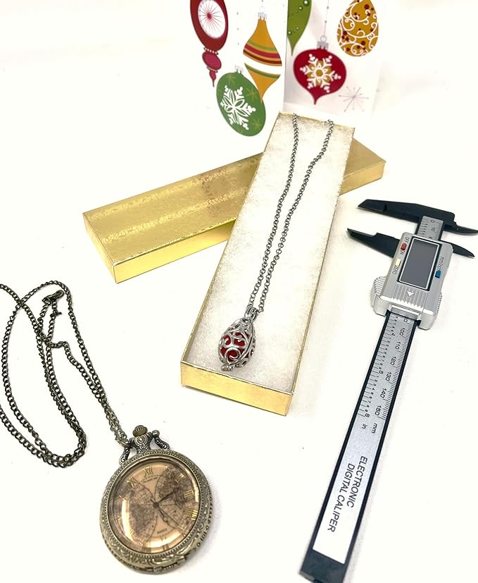 10 Pack Gold Foil Cotton Filled Paper Cardboard Jewelry box for Necklace, Watch, Bracelets, Pen, Pocket Watches, Anklets for Wedding, Anniversary, Engagement, Birthday Size- 8.1" x 2.2" x 1"