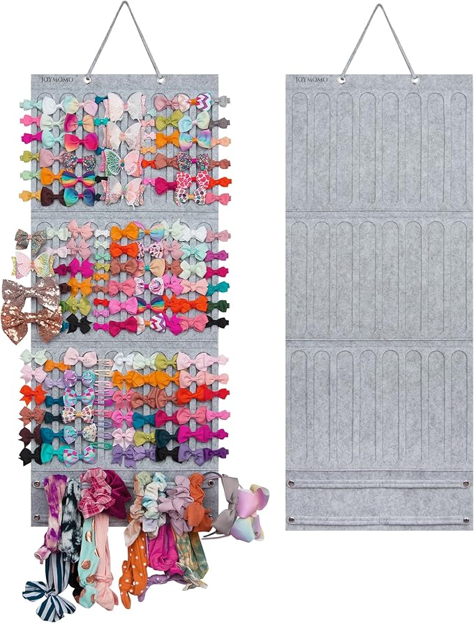Hair Bow Holder Organizer For Girls Hanging Bow Holder For Girls Hair Accessories Storage Organizer For Headbands, Hair Clips, Hair Ties, Scrunchies (Without Hair Bows) (gray)