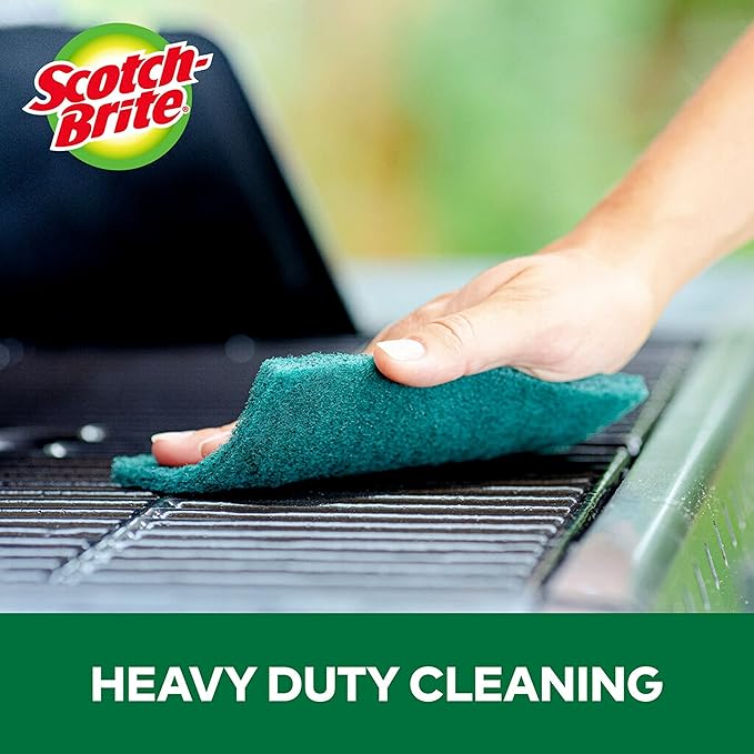 Scotch-Brite Heavy Duty Large Scour Pads, Scouring Pads for Kitchen and Dish Cleaning, 8 Pads (Pack of 4)