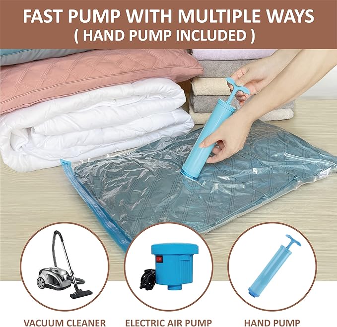 10 Small Vacuum Storage Bags, Small Vacuum Seal Bags for Clothing, Compression Space Saver for Clothes