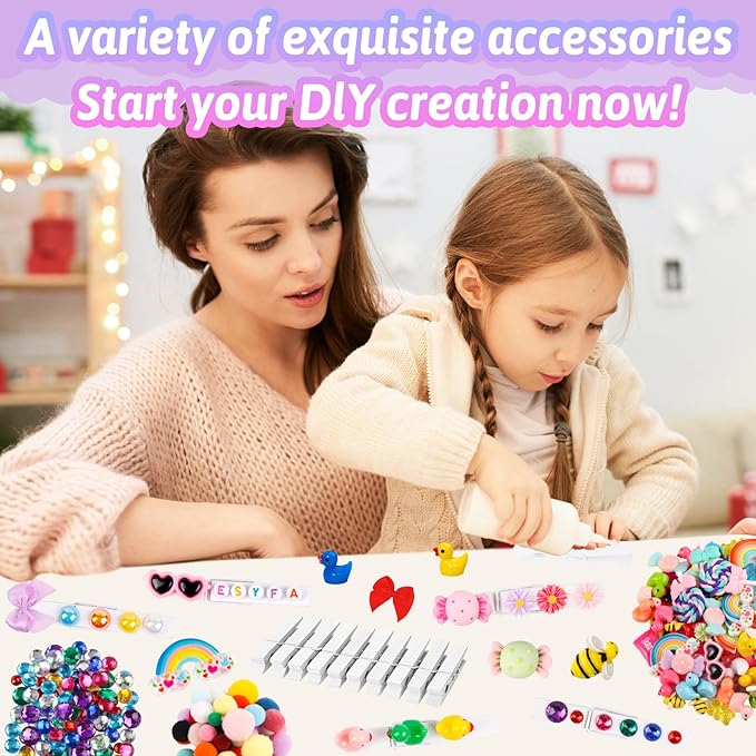80 Set Cheer Pins Spirit Clips Clothes Wooden Pins for Backpacks Include 90 Mini Resin Animals 30 Mini Bows 500 Beads Cheer Clothespins Decorations Ribbon Team Classroom Cheer Gifts Bulk（White）