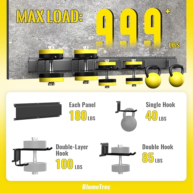 Garage Tool Organizer Wall Mount, 96" Heavy-Duty Metal Wall Organizer, 6 Rails with 12 Adjustable Hooks, Garden Storage Rack for Organization, Sturdy Tool Hanging Holder for Shovel Shed Yard