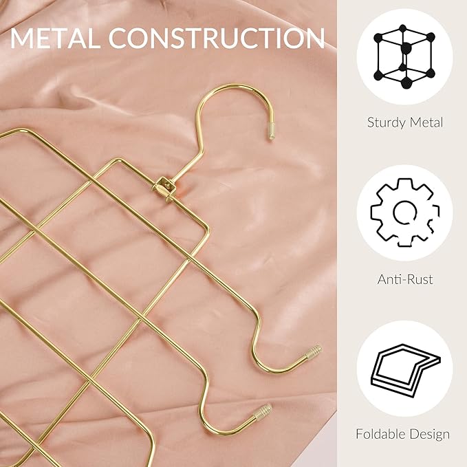 ZEDODIER Tank Top Hanger Space Saving, Bra Hangers for Closet Organizer, Hanging Bra Organizer Tank Tops Holder with 8 Hooks, Metal Closet Organizers and Storage Small Space Solutions, Gold