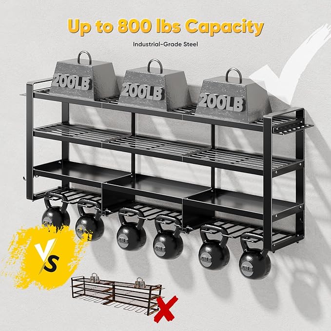 49" W Large Power Tool Organizer Wall Mount, 4 Layer Heavy Duty Loads 800 lbs, Tool Rack Holds 12 Cordless Drills, Large Capacity Battery Holder for Garage Storage, Christmas Gift for Men