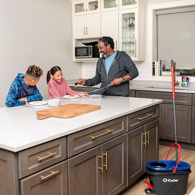 O-Cedar RinseClean Spin Mop & Bucket System | Clean with Water | Removes 99% of Bacteria