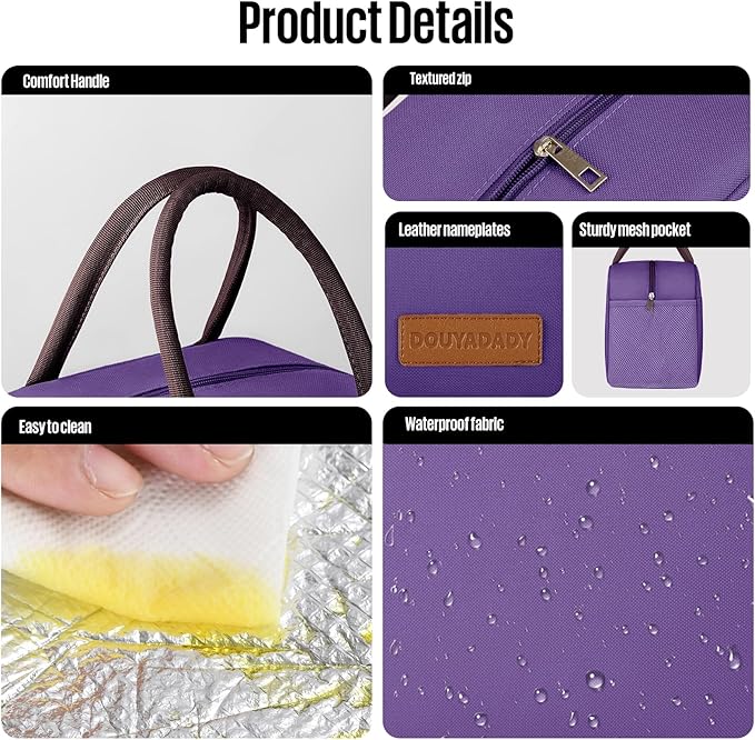 Lunch Bag Women/Men Lunch Box Women/Men (Dark purple)
