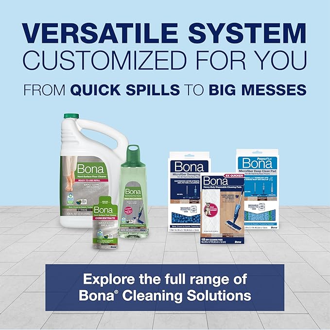 Bona Premium Motion Multi-Surface Floor Spray Mop - Includes Multi-Surface Floor Cleaning Solution and Machine Washable Microfiber Cleaning Pad - for Stone, Tile, Laminate, and Vinyl Floors