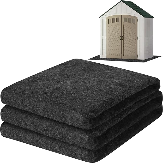 ToLanbbt Outdoor Storage Shed Floor Mat, 10.2 x 8.2 FT Waterproof Carport Mat, Washable Furniture Pad with Non Slip Backing for Dust, Oil, Protection, Storage Shed Not Included