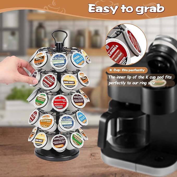 40 Pods Capacity Very Easy Assembly K Cup Holders,K Cup Holder, K Cups Holder,K Cup Carousel, Coffee Pods Holder Storage Organizer Stand