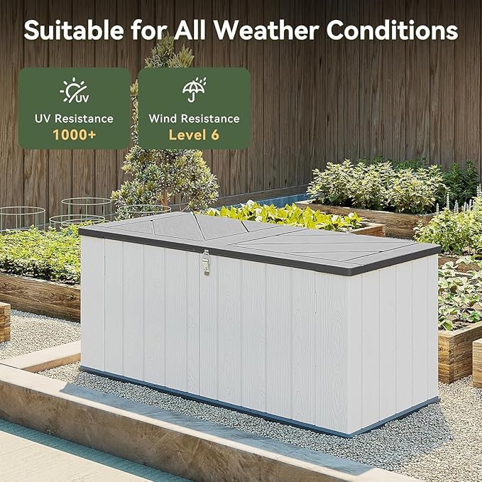 Aoxun 5 x 2 FT Outdoor Storage Shed, Resin Shed with Floor, Small Garden Shed Waterproof Plastic Tool Shed