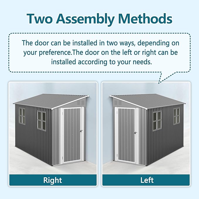 4x10FT Lean to Shed with Floor Frame & Windows, Metal Outdoor Storage Shed, Large Tool Shed for Garden Backyard Patio Storage,Outside Lean to Waterproof Shed, Gray