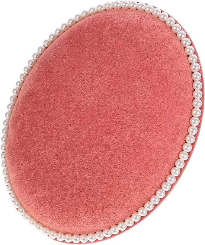 BESPORTBLE Oval Earring Holder Display Stand Wall-mounted Jewelry Organizer with Velvet Panel Medium Pink, Earrings Storage Rack for Studs and Necklaces, Desktop Accessory Organizer for Home