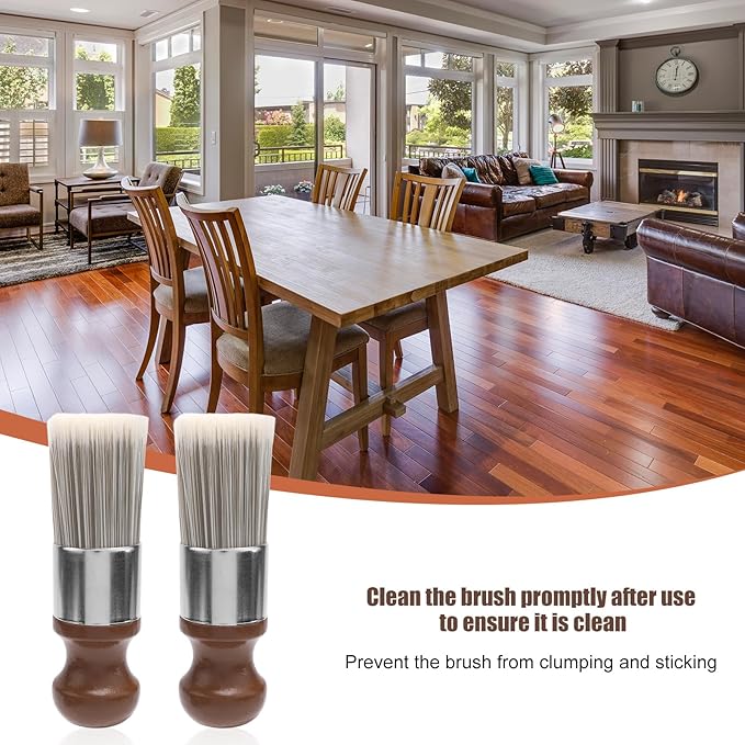 2pcs Salve Brush for Leather Furniture, Wood & Leather Cleaning Brush with Soft Nylon & Polyester Bristles, Brown