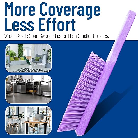 SPARTA Handheld Soft Counter Brush 8 Inch Bristle Span, Multi-Use Dust Brush with 5 Inch Handle for Tables, Countertops, and Delicate Surfaces, Polyester, Purple