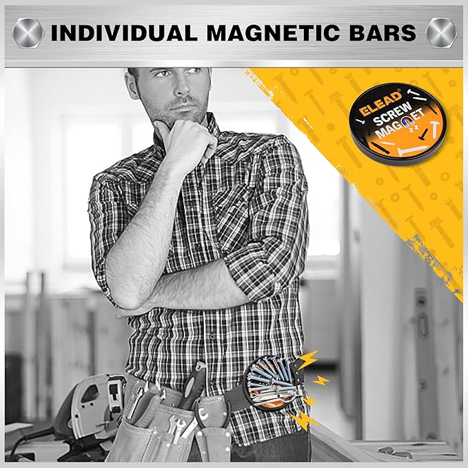 ELEAD 9-Piece 12" Magnetic Tool Holder Storage Organizer - Wall Mount Rack Garage Organization Power Magnet Hanger Workbench Board Slatwall Van Organizers Mounted Hanging Strip