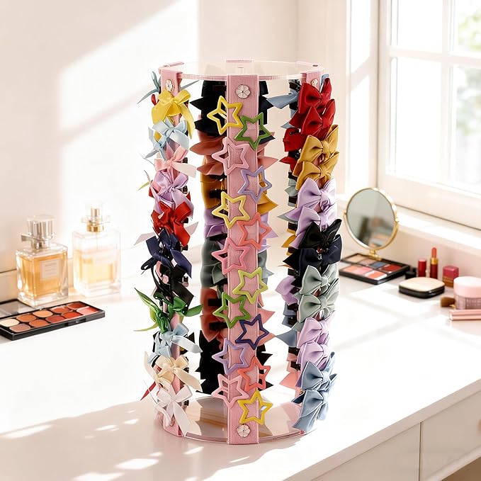 Bow Organizer for Girls - Large Capacity Hair Clip Organizer, Effortless Hair Bow Holder for Home Dresser, Perfect for Gifting, Essential Storage Solution for Girls