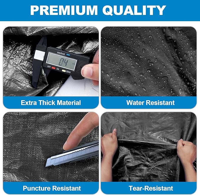 TICONN Mattress Bags for Moving, Heavy Duty Full Mattress Cover Storage Bag with Full-Around Handle and Adjustable Buckles (Black, Full)