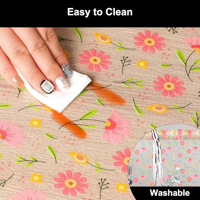 Cooyes Shelf Liner – Premium Non-Adhesive Cabinet & Drawer Liner for Kitchen – Waterproof Shelf Paper with Modern Pattern – Durable EVA Cabinet Mat – Easy to Cut （12" W x 120" L）