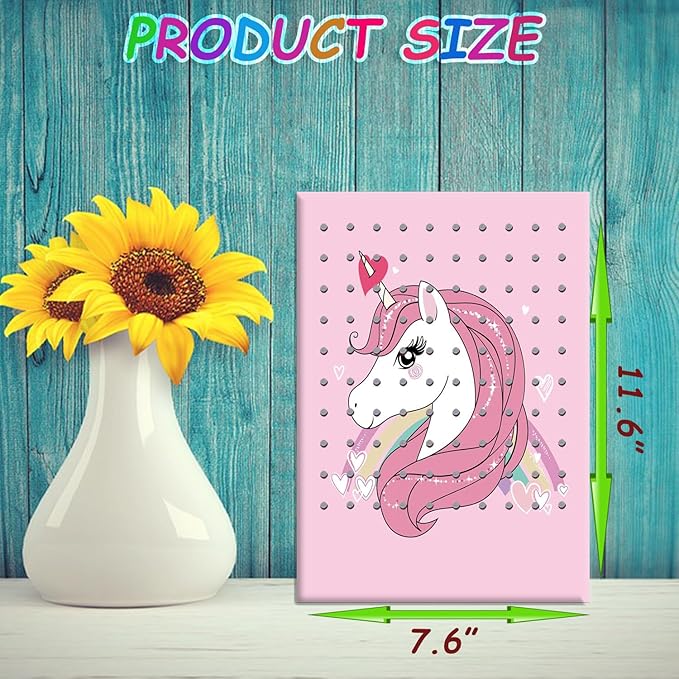 Hanging Jewelry Holder Organizer,Nursery Decor Earring holder Jewelry Hanger Wall Mounted Hanging Jewelry Organizer for Stud Earrings,Necklaces,Bracelets,Rings - Unicorn Gifts for Girls (Pink Unicorn)