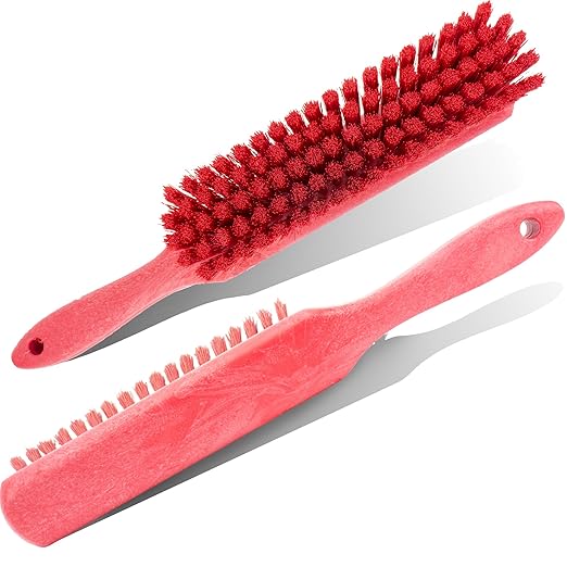 SPARTA Handheld Soft Counter Brush 8 Inch Bristle Span, Multi-Use Dust Brush with 5 Inch Handle for Tables, Countertops, and Delicate Surfaces, Polyester, Red, (Pack of 6)
