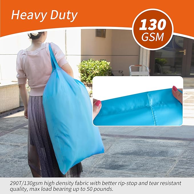 Polecasa Heavy Duty Large Laundry Bag with 130gsm Tear Resistant Fabric and Handles, Easy to Carry Durable Dirty Clothes Drawstring Bag, Perfect for College Dorm,Travel, 28”x36”,Gulf Blue