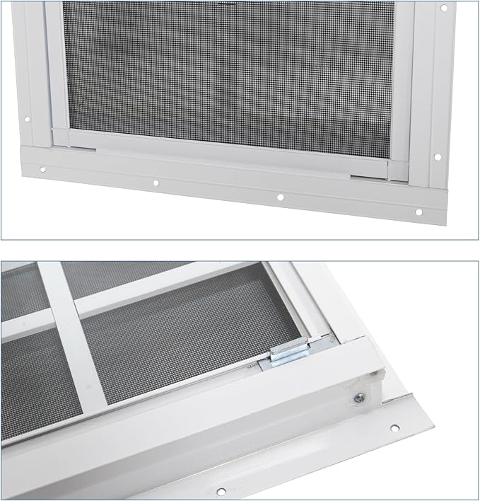 NeatiEase Upgraded Shed Windows 2 Pack, 30" x 36" Windows with Tempered Glass and Stainless Steel Screen for Shed, Chicken Coop, Playhouse, Household, Garage(White)