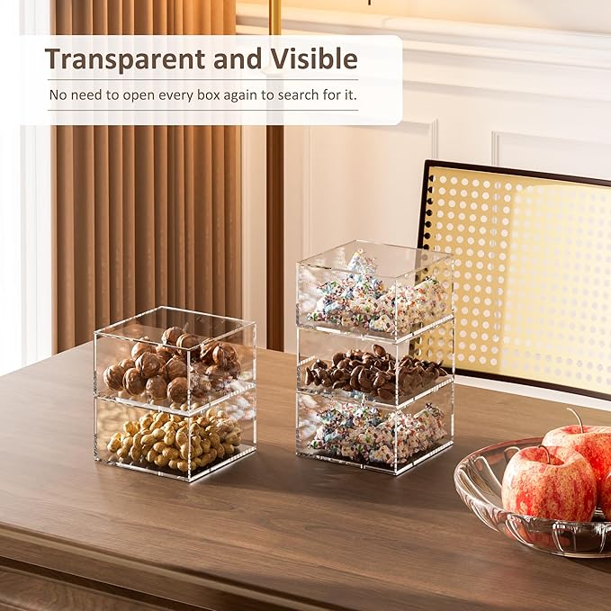 5 Layers Clear Square Acrylic Belt Organizer for Closet, Belt Holder for Accessories, Scarves, Ties, Jewelry, Bracelets-Space-Saving Storage Solution