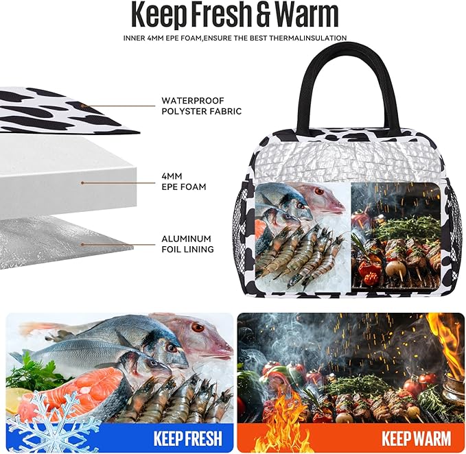 Lunch Bag Women/Men Lunch Box Women/Men (cow)