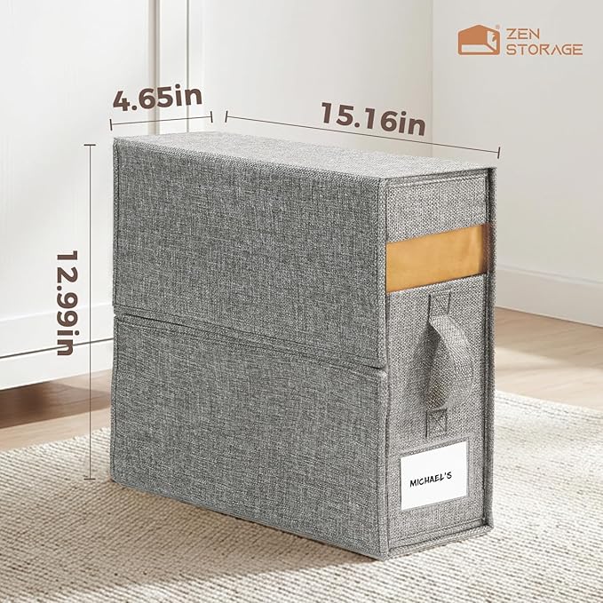8Pack Sheet Organizers and Storage - King/Queen Size Sheet Storage Organizer with Window, Foldable & Dustproof Sheet Organizer for Linen Closet for Summer Blankets & Sheet Sets,Grey