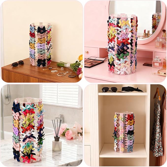 Bow Organizer for Girls - Large Capacity Hair Clip Organizer, Effortless Hair Bow Holder for Home Dresser, Perfect for Gifting, Essential Storage Solution for Girls