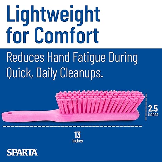 SPARTA Handheld Soft Counter Brush 8 Inch Bristle Span, Multi-Use Dust Brush with 5 Inch Handle for Tables, Countertops, and Delicate Surfaces, Polyester, Pink, (Pack of 6)
