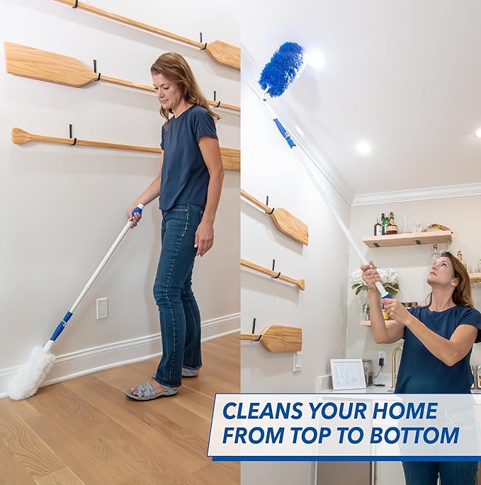 Unger Steel Telescopic Pole, Extend from 2’ to 4’, High Access Extendable Telescoping Poles for Home Cleaning, Clean and Dust Cabinets, Ceiling Fans, Picture Frames, Windowsills