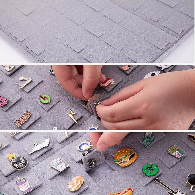 Wall Hanging Pin Display Organizer Brooch Pin Collection Storage Holder for Home Decoration, Holds up to 96 Pins