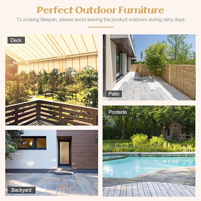 Tangkula Rattan Outdoor Storage Cabinet, Patiojoy Outdoor Cabinet with Acacia Wood Countertop, Open Compartment, 2-Door Wicker Sideboard, Outdoor Bar for Patio Garden Backyard Poolside (Mix Brown)